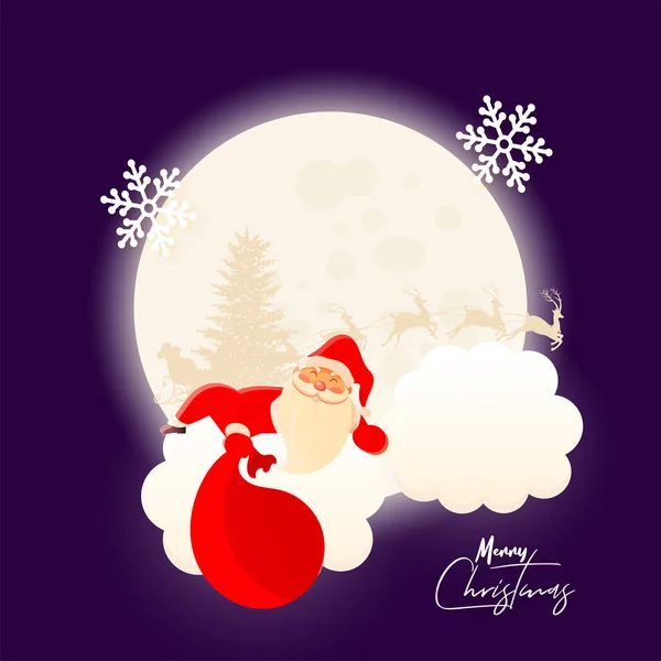 Merry Christmas celebration greeting card design with illustrati — Stock Vector