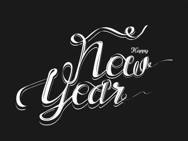 Calligraphie de Bonne Année sur fond noir peut être utilisé comme — Image vectorielle