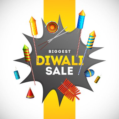 Diwali Satış posteri veya diffe illüstrasyon ile şablon tasarımı