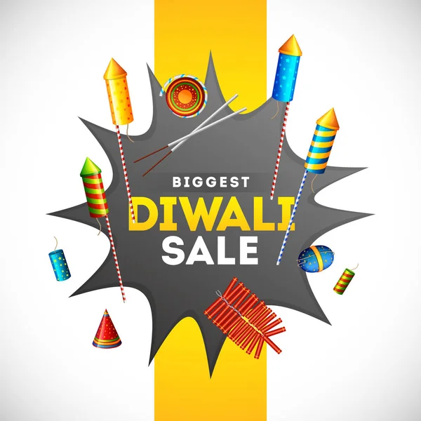 Diwali Venta de póster o plantilla de diseño con ilustración de diffe — Archivo Imágenes Vectoriales