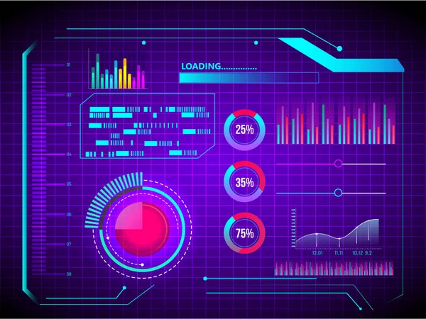 Tecnologia abstrata ui conceito futurista hud interface holograma — Vetor de Stock