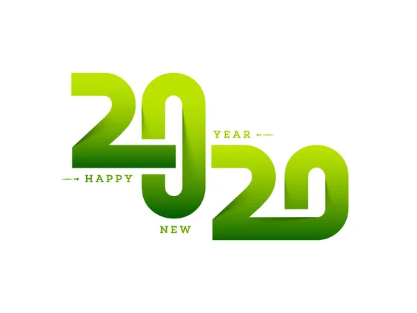 Livro verde corta texto 2020 em fundo branco para Feliz Ano Novo — Vetor de Stock