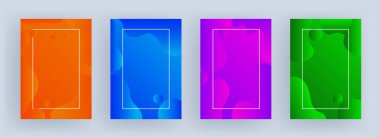 Reklam şablonu veya sıvı sanat ab ile dikey pankart tasarımı