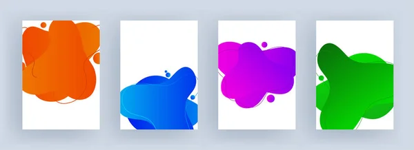 Arte fluida fundo abstrato em quatro opções de cores. Pode ser usado — Vetor de Stock