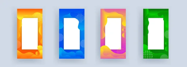 Σύνολο διαφορετικών χρωμάτων ρευστή τέχνη αφηρημένο φόντο με χώρο — Διανυσματικό Αρχείο