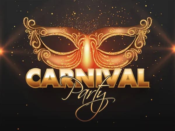 Carnaval Banner de fiesta o diseño de póster con máscara brillante y — Vector de stock