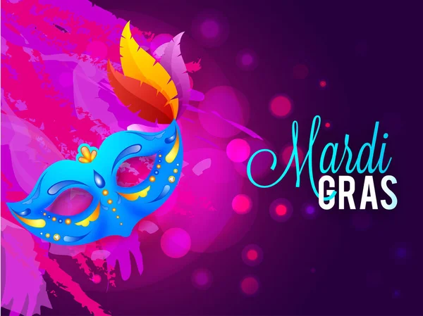 Mardi Gras ünnepi banner vagy poszter design party maszk i — Stock Vector