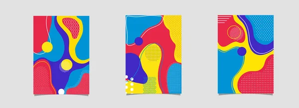 Modèle de publicité, dépliant ou ensemble de brochure avec abstra coloré — Image vectorielle