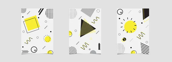 Set sjabloon of flyer ontwerp met abstract geometrisch element — Stockvector