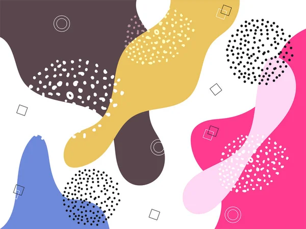 Arte fluida colorata sfondo astratto con elementi geometrici . — Vettoriale Stock