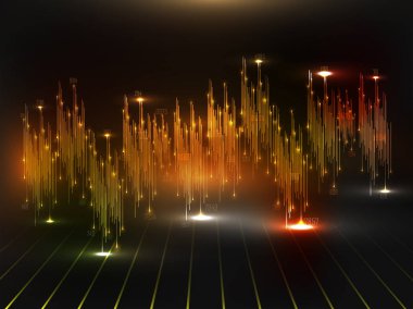 Büyük D için ışıklandırma efektli ses veya ses dalgası animasyonu