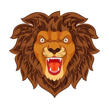 Beyaz arka planda Kükreyen Aslan karakteri.