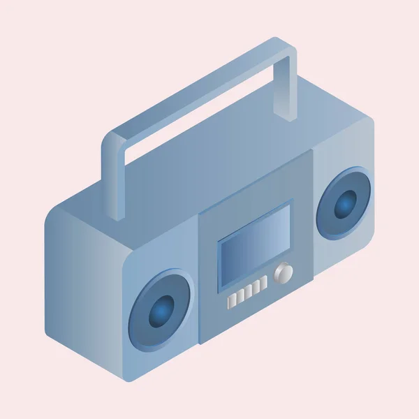 Illustrazione 3D di elemento radio in colore blu . — Vettoriale Stock