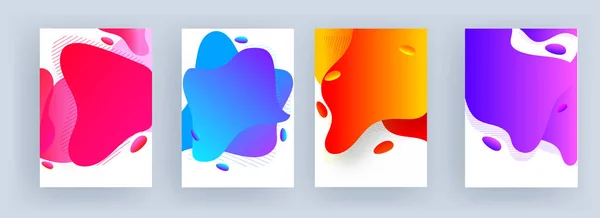 Fondo de arte fluido abstracto en cuatro opciones de color. Puede ser utilizado — Archivo Imágenes Vectoriales