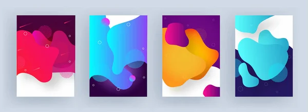 Plantilla promocional o diseño de volante con arte fluido bac abstracto — Vector de stock