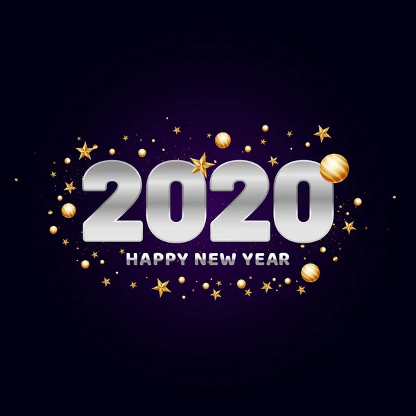 2020年新年佳句，金碧辉煌，星星星点点 — 图库矢量图片