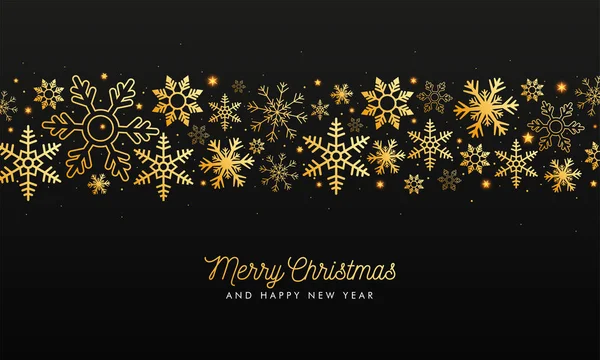 メリークリスマスとゴールで新年の挨拶カードのデザイン — ストックベクタ