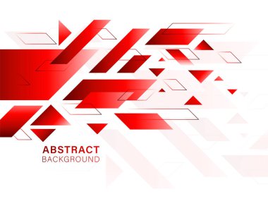 Soyut Kırmızı ve Beyaz Geometrik Arkaplan.