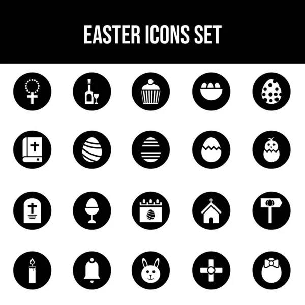 Set Iconos Pascua Estilo Plano Color — Vector de stock