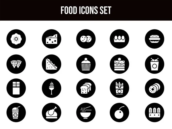 Ilustración Del Conjunto Iconos Alimentos — Vector de stock