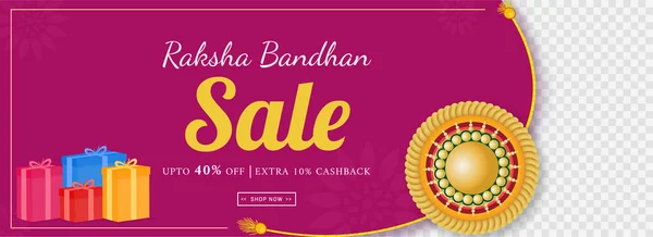 Raksha Bandhan Vente Tête Conception Bannière Avec Offre Réduction Extra — Image vectorielle