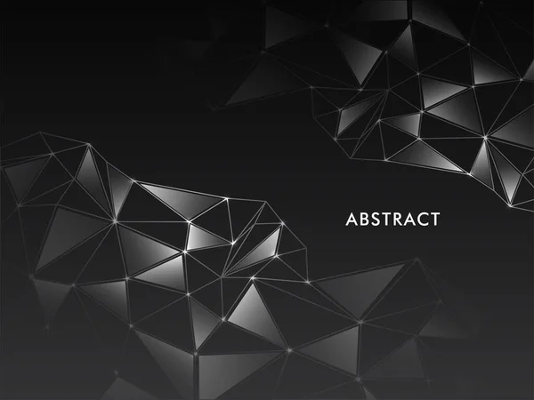 Abstract Black Geometric Polygon Background Dot Lines — Stockový vektor