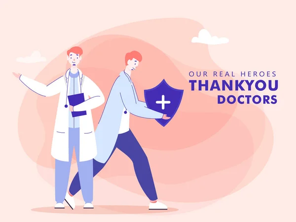 Thank You Doctors Who Fought Crisis Stop Coronavirus Covid — Stock vektor