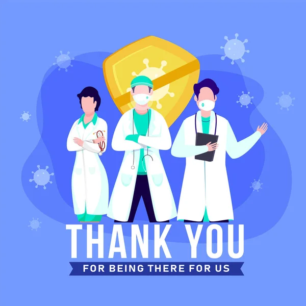 Thank You Doctors Nurses Medical Staff Who Work Hospital Fighting — Stock vektor