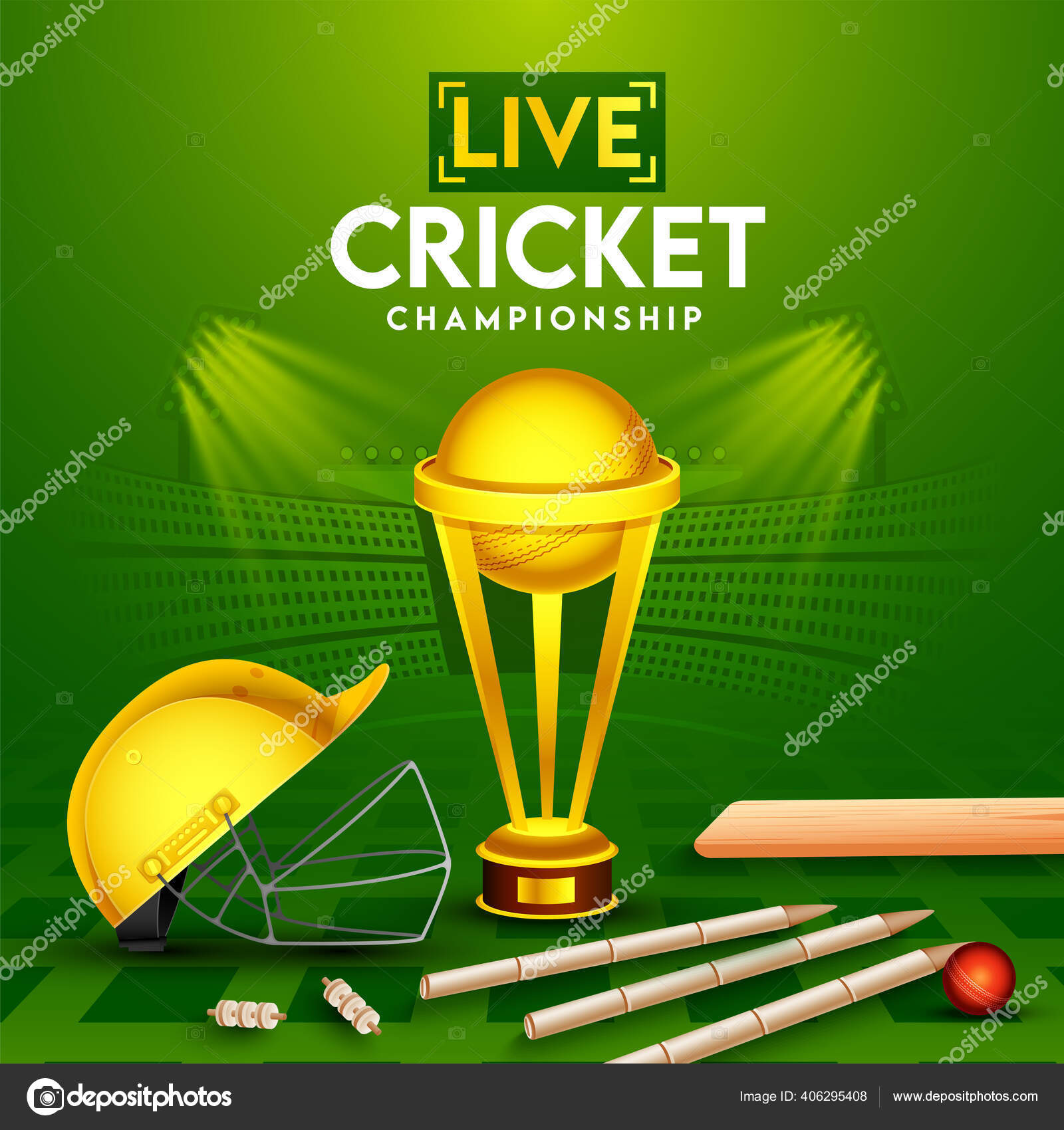Live Cricket Championship Poster Design Realistic Red Ball Bat Wickets  Stock Vector Image by ©alliesinteract #406295408