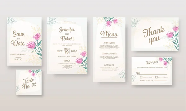 Invitation Mariage Mise Page Modèle Comme Comme Enregistrer Date Lieu — Image vectorielle