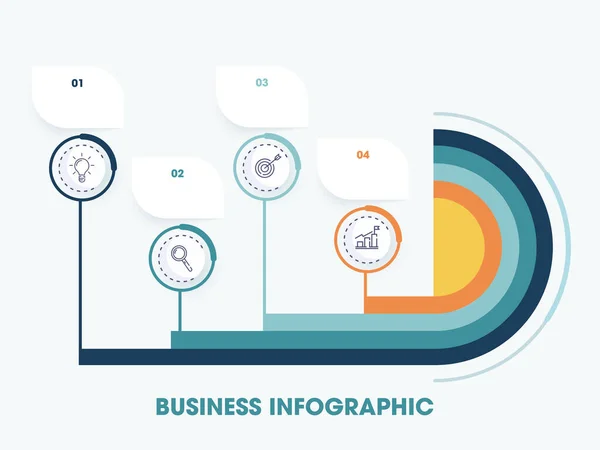 Layout Modelo Infográfico Negócios Com Passos Para Apresentação Fluxo Trabalho — Vetor de Stock