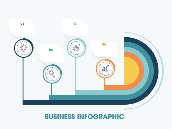 Business Infografik Template Layout Mit Schritten Für Präsentation Oder Workflow — Stockvektor