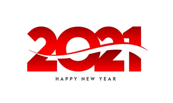Rouge 2020 Nombre Sur Fond Blanc Pour Célébration Heureuse Nouvelle — Image vectorielle