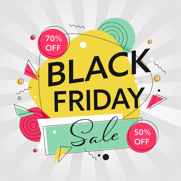 Black Friday Sale Poster Design Com Melhores Ofertas Desconto Fundo — Vetor de Stock