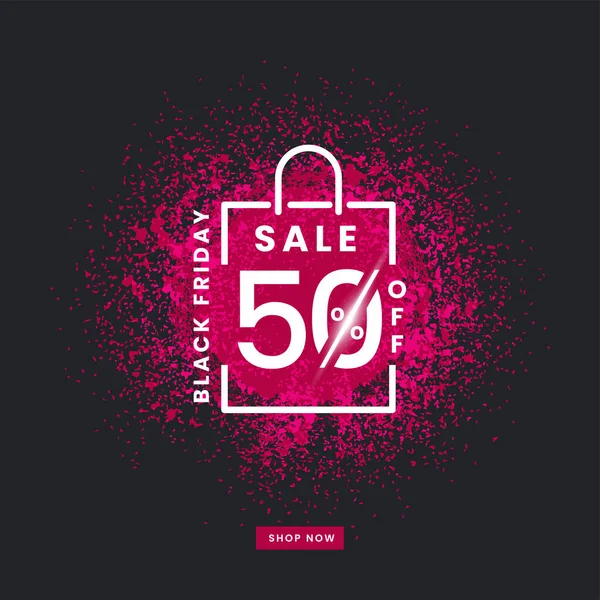 Black Friday Sale Affiche Ontwerp Met Korting Aanbieding Pink Dust — Stockvector