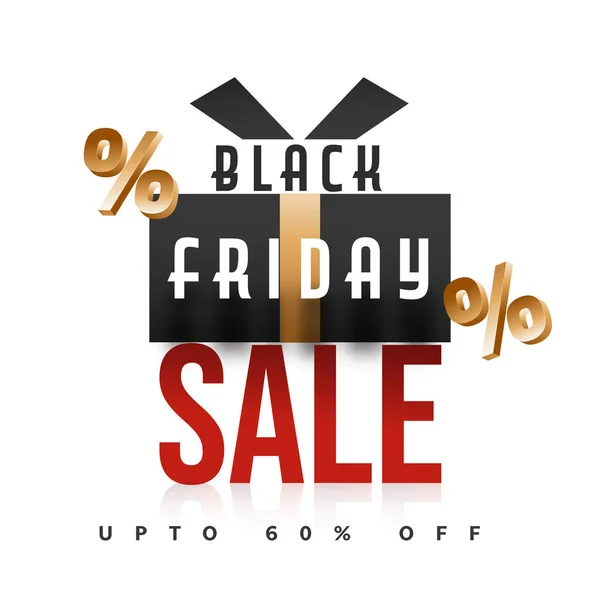 Black Friday Sale Poster Design White Color — Stock Vector