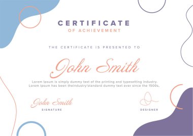 Beyaz Renkli Düzenleme Şablonu Düzenlenebilir Sertifikası.