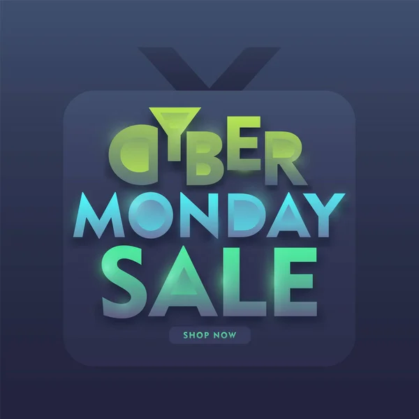 Gradiente Brilhante Cyber Monday Venda Texto Fundo Azul Pode Ser — Vetor de Stock