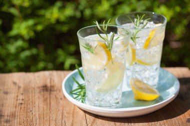 serinletici limonata içecek gözlük rosemary ile