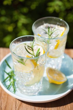 serinletici limonata içecek gözlük rosemary ile
