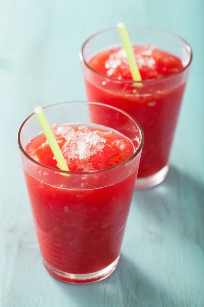 Bebida Refrescante Verão Melancia Copos — Fotografia de Stock