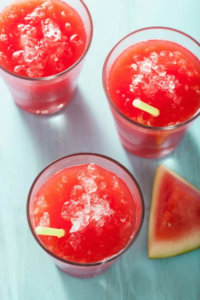 Bebida Refrescante Verão Melancia Copos — Fotografia de Stock