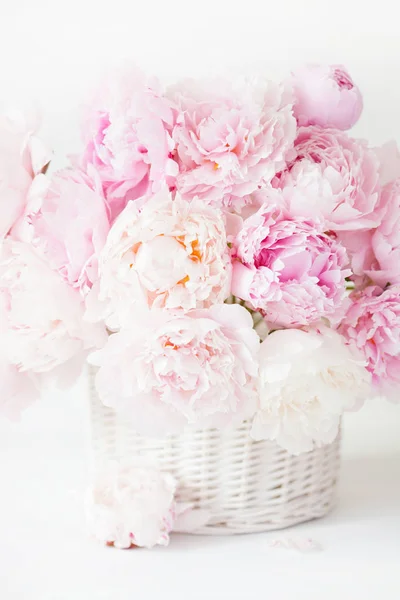 Bellissimo Bouquet Fiori Peonia Rosa Vaso — Foto Stock