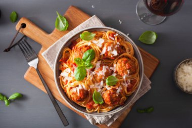 köfte ve domates sosu, İtalyan makarna spagetti