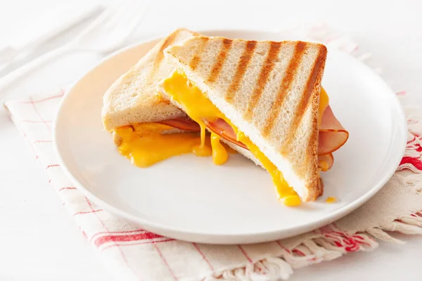 Panino Prosciutto Formaggio Alla Griglia — Foto Stock