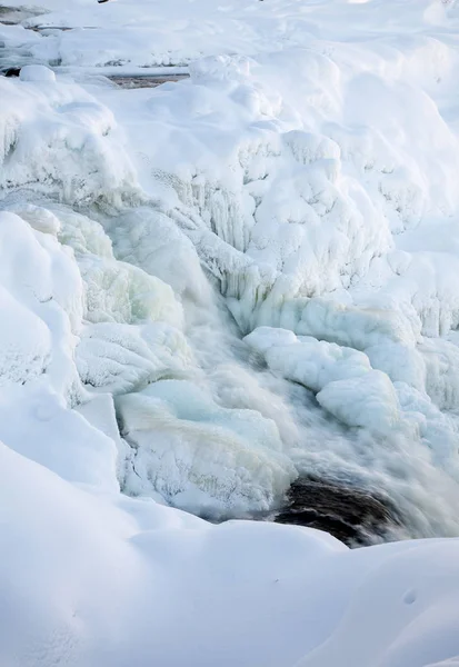 Cascade Gelée Tannforsen Hiver Suède — Photo