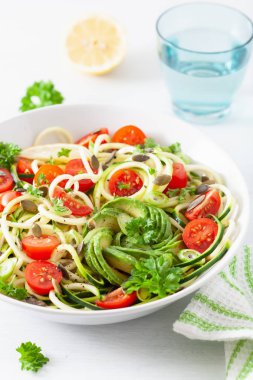 vegan ketogenic kabak salata avokado domates ile p spiralized.