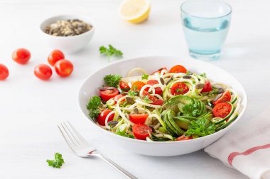 vegan ketogenic kabak salata avokado domates ile p spiralized.