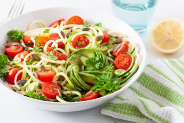 vegan ketogenic kabak salata avokado domates ile p spiralized.