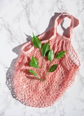 yeniden kullanılabilir örgü pamuk alışveriş torbası, plastik ücretsiz sıfır atık kibir